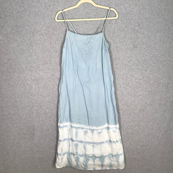 Cloth Stone Anthropologie Dress XS Blue Midi Tie Dye Resort Coastal Cowgirl READ - Picture 1 of 11
